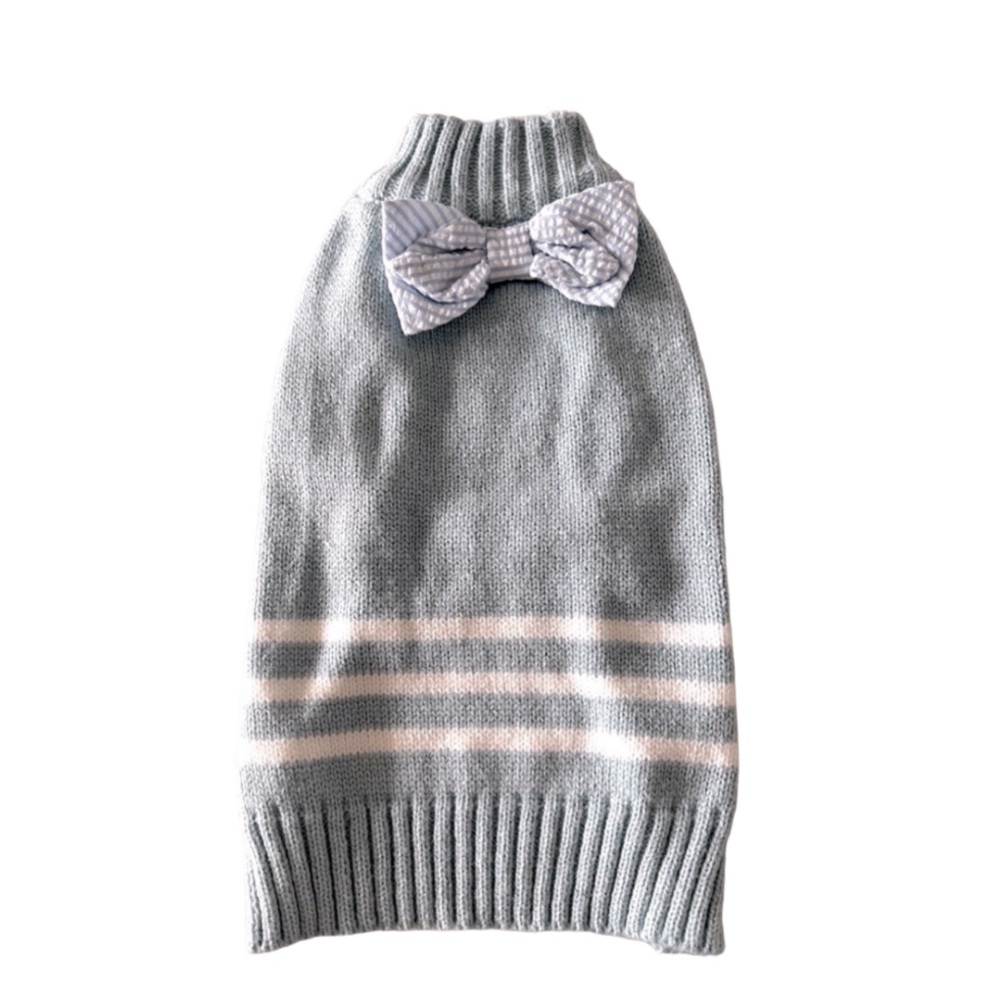 Bow tie dog sweater